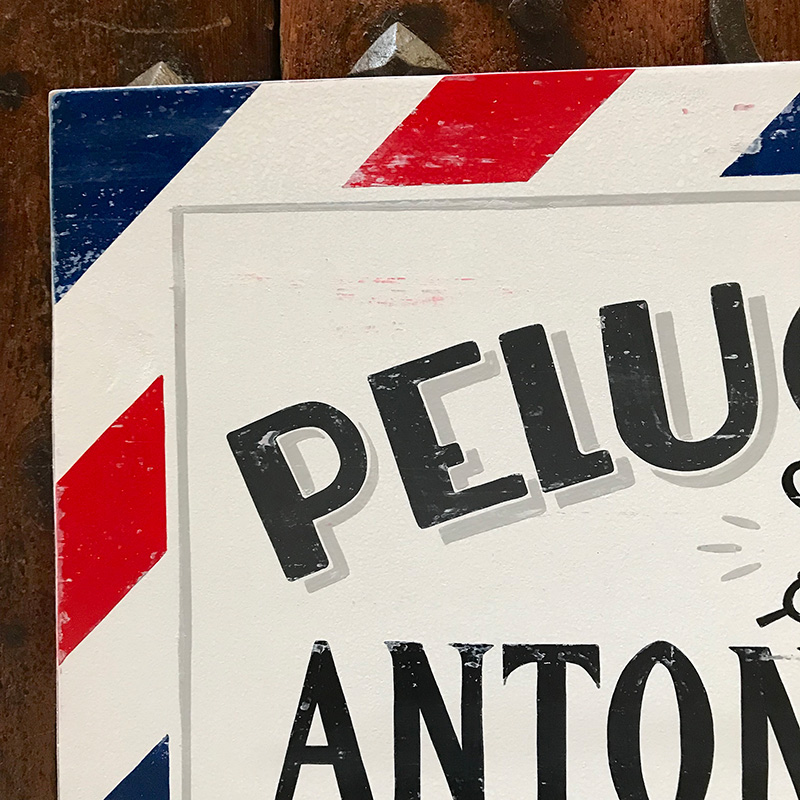 Rotulo hecho a mano peluqueria barberia