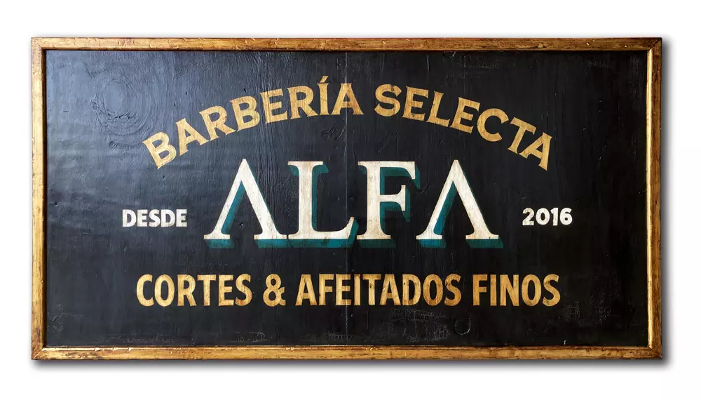 Rótulo-barbería-pintado-a-mano-estilo-antiguo-decoración-vintage