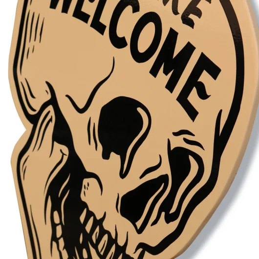 Letrero-artesanal-Pintado-a-Mano-Calavera-Welcome
