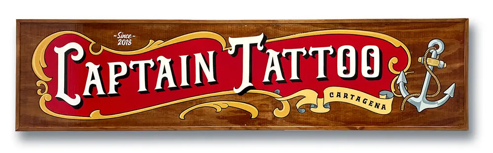 Rótulos Como los Antiguos Para Estudios de Tatuaje